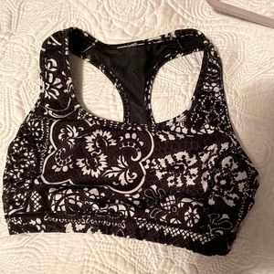 Black and white Sports bra